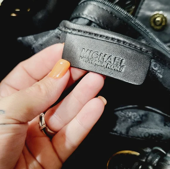 Michael Kors Black Leather Tote Bag Large With Braided Handles - Picture 14 of 14